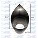 Exhaust Tip - Tear Drop - 3-1/2" - EX-TD-350