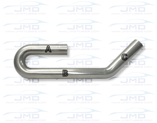 Mandrel Bend - Stainless Steel - 1-7/8" on a 3" CLR - 180° w/ Attached 45° Mandrel Bend, Stainless,1-7/8",  3", CLR UJ-Pipe, J Pipe, JPipe, JMD Bends, bends, Tubes, Fabrication